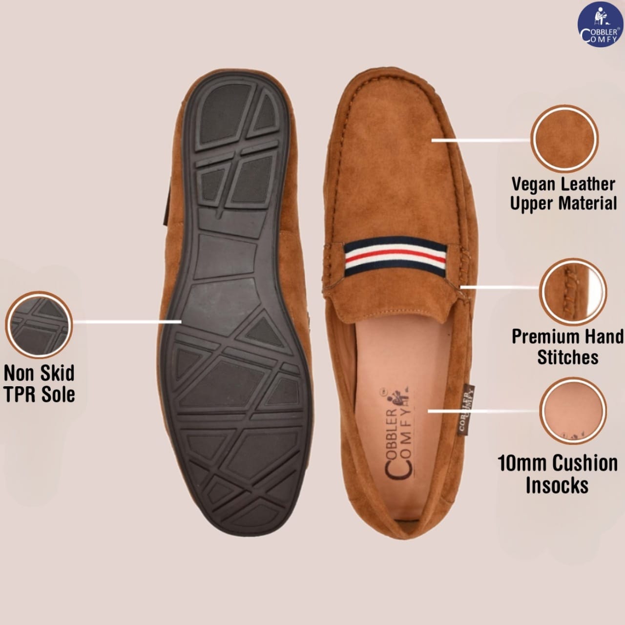 Suede Loafers for Men | Tan